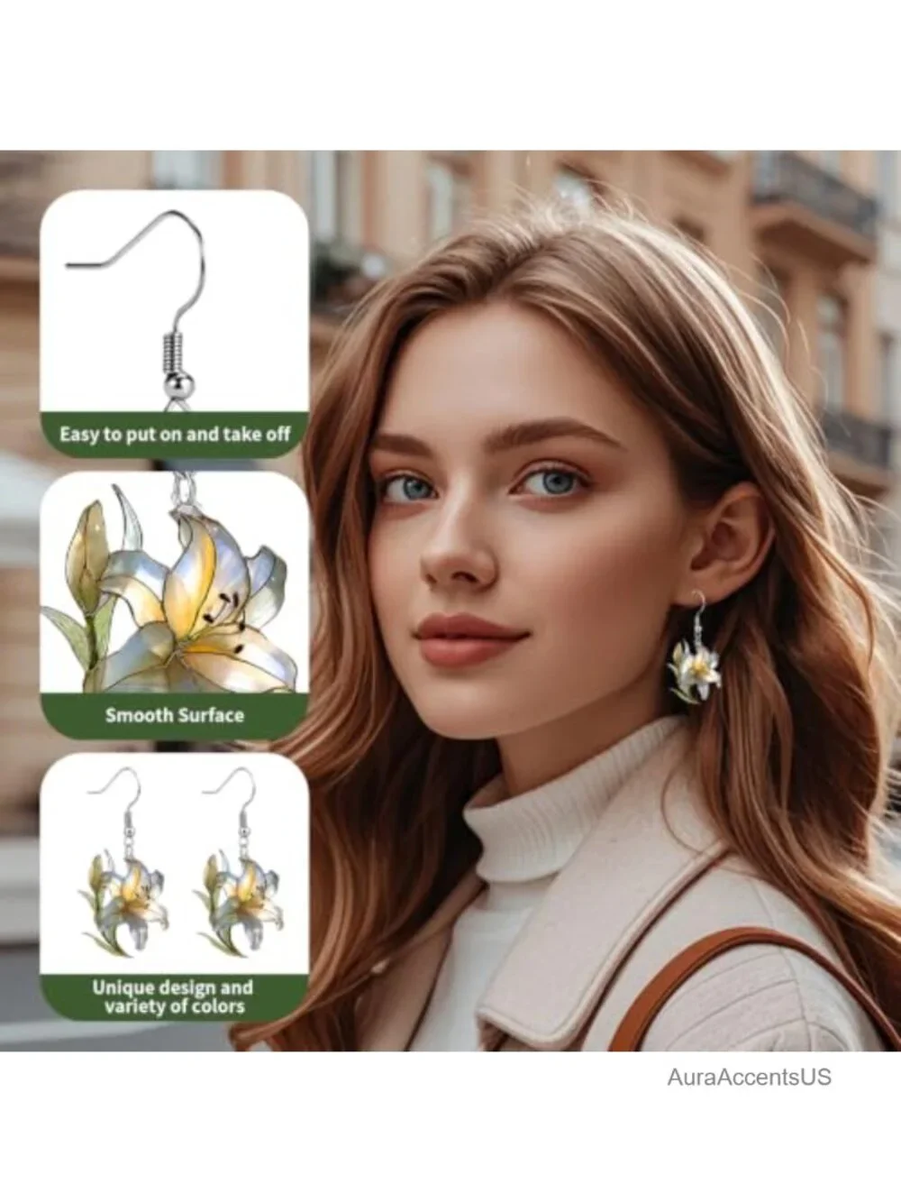 Acrylic Dangle Earrings Women Cute Animal Glitter Statement Jewelry Gift
